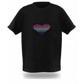 Camiseta LED Sonido Modelo Corazón