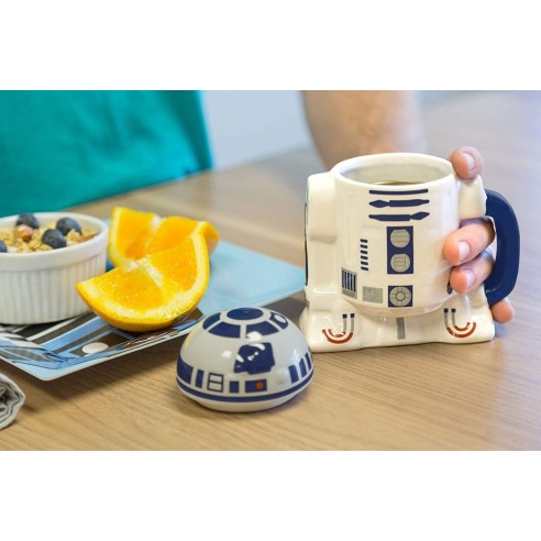 Taza Star Wars R2-D2 en Relieve con Tapa