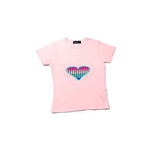 Camiseta LED Corazón Rosa