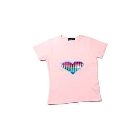 Camiseta LED Corazón Rosa