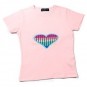 Camiseta LED Corazón Rosa