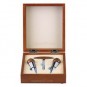 Conjunto para Vinos con Sacacorchos y 2 Tapones en Estuche Lujo
