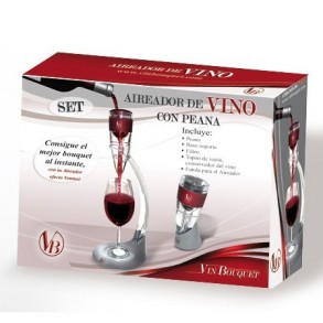Aireador Vinos con Peana, Base, Filtro y Bolsa Terciopelo 2