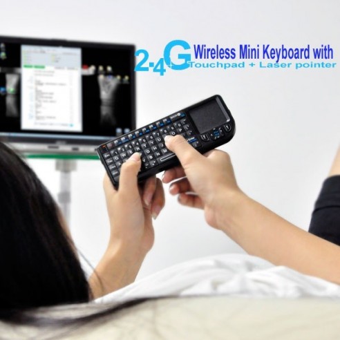 Mini Teclado Inalámbrico 2,4Ghz con Touchpad y Puntero Láser