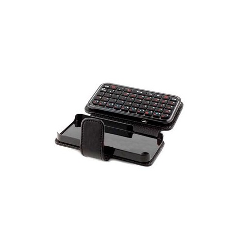 Mini Teclado Inalámbrico Bluetooth para iPhone 4 con Funda Cuero