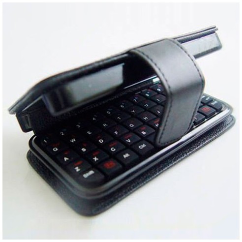 Mini Teclado Inalámbrico Bluetooth para iPhone 4 con Funda Cuero