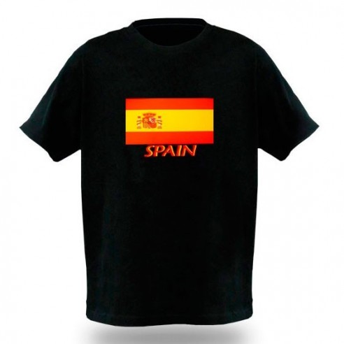Camiseta LED Sonido Modelo Bandera España
