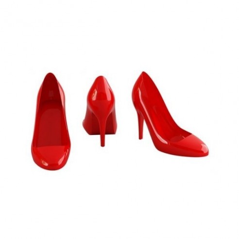 Altavoces en Zapatos de Tacón Rojos