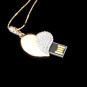 Colgante Joya USB 8GB Corazón Dorado