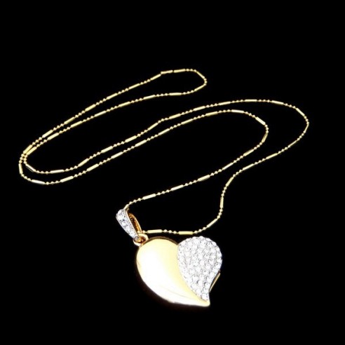 Colgante Joya USB 8GB Corazón Dorado