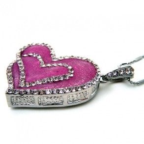 Colgante Joya USB 8GB Corazón Rosa