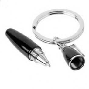 Llavero Mini Bolígrafo de Diseño en Elegante Color Negro