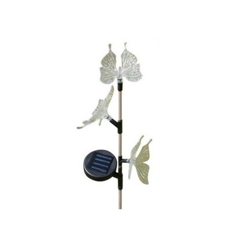 Lámpara Solar Jardín con Luces LED Multicolor y Diseño Mariposas
