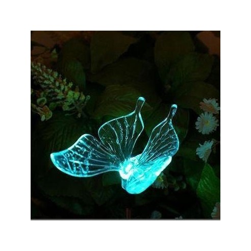 Lámpara Solar Jardín con Luces LED Multicolor y Diseño Mariposas