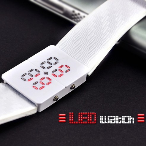 Reloj Led Chica Lady White