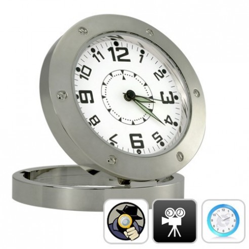 Reloj Mesa Espía HD Detección de Movimiento, 5 Mpx y 8GB