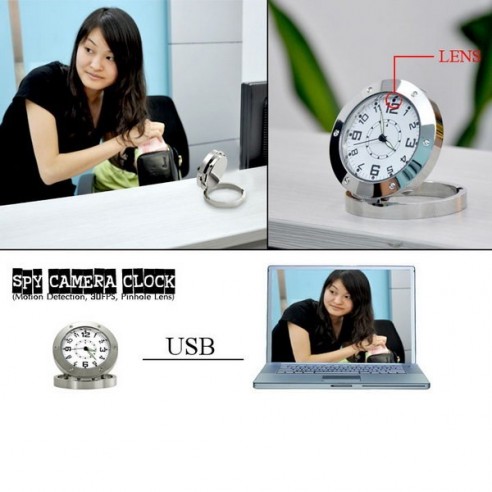 Reloj Mesa Espía HD Detección de Movimiento, 5 Mpx y 8GB