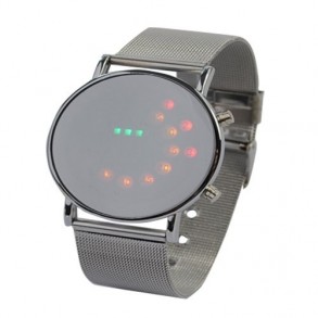 Reloj Led Espejo y Esferas Colores Metálico