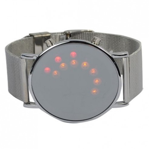 Reloj Led Espejo y Esferas Colores Metálico