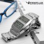 Reloj Led Azul Predator con Doble Pantalla Metálico