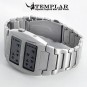 Reloj Led Azul Predator con Doble Pantalla Metálico