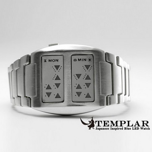 Reloj Led Azul Predator con Doble Pantalla Metálico