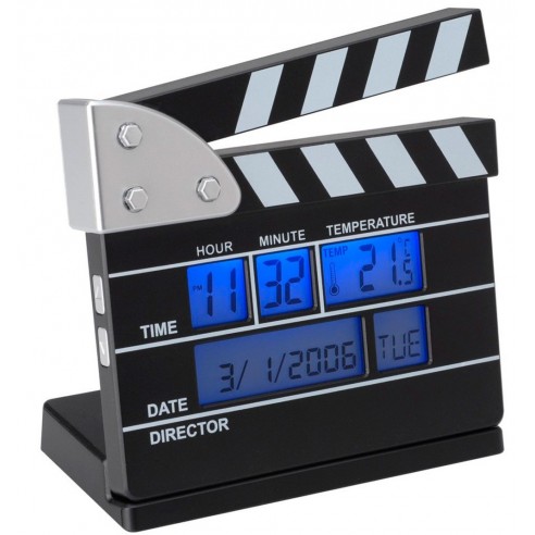 Reloj Despertador Claqueta Director de Cine en Tamaño Mini