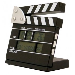 Reloj Despertador Claqueta Director de Cine en Tamaño Mini 2
