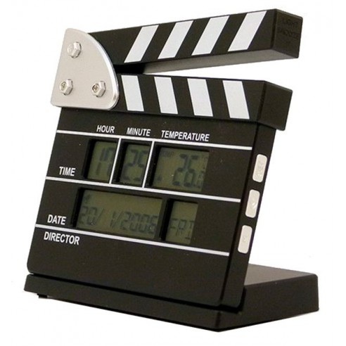 Reloj Despertador Claqueta Director de Cine en Tamaño Mini