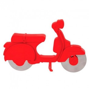 Corta Pizza Moto Scooter Roja