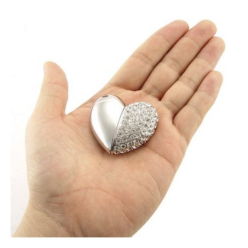 Colgante Joya USB 8GB Corazón Partido
