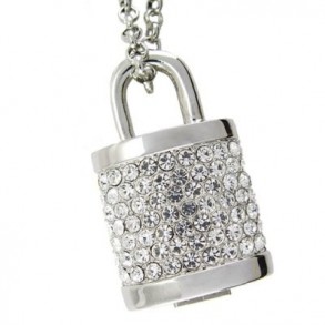 Colgante Joya USB 4GB Candado Enamorados de Piedras