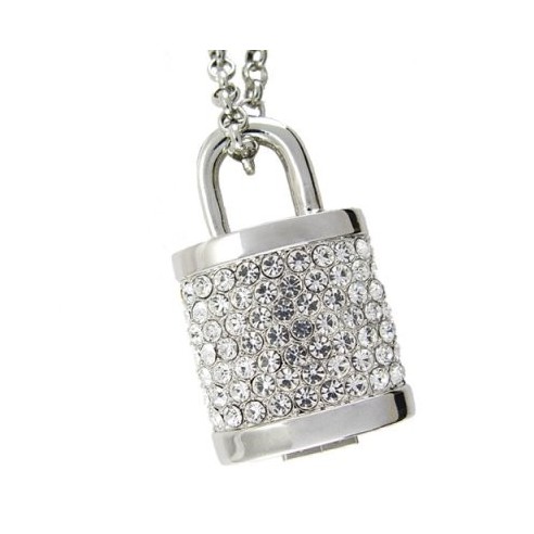 Colgante Joya USB 4GB Candado Enamorados de Piedras