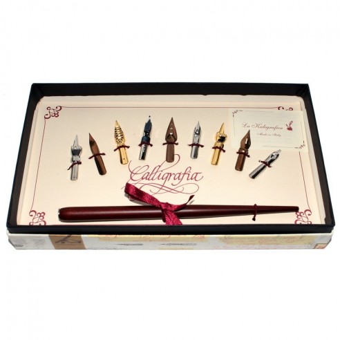 Conjunto de Escritura con Pluma de Madera y 9 Plumillas