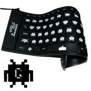 Teclado Silicona Enrollable Space Invaders