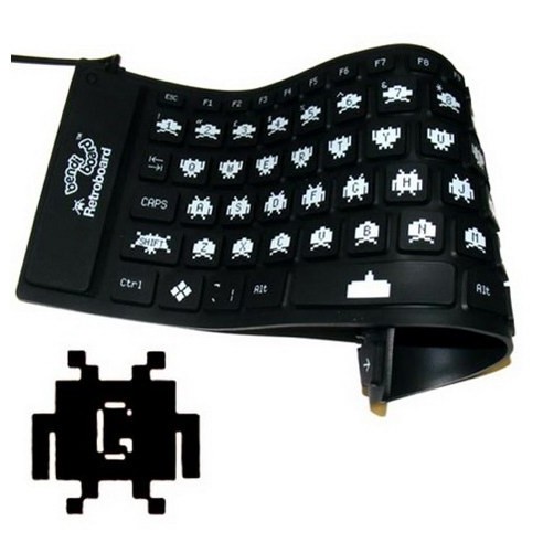 Teclado Silicona Enrollable Space Invaders