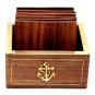 Set 6 Posavasos Cuadrados de Madera Marina y Latón