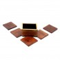 Set 6 Posavasos Cuadrados de Madera Marina y Latón