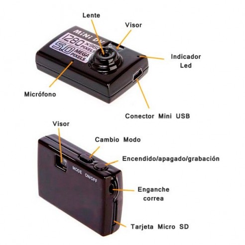 Mini Cámara DV HD con Detección de Movimiento