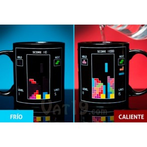 Taza Cambio Color Temperatura Diseño Tetris 2