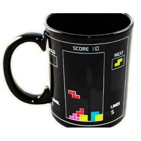 Taza Cambio Color Temperatura Diseño Tetris
