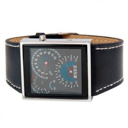 Reloj Led Velocimetro Pulsera Cuero