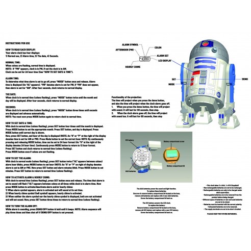 Despertador Proyector Star Wars R2-D2
