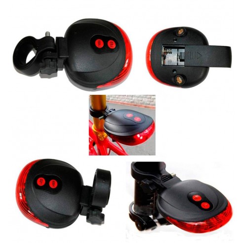 Luz Led con Láser Trasera para Bicicleta