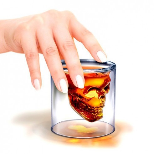 Vaso Chupito Calavera de Cristal