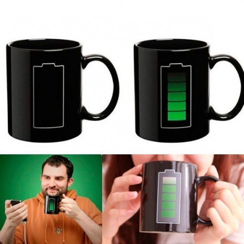 Taza Cambio Color Temperatura Diseño Batería