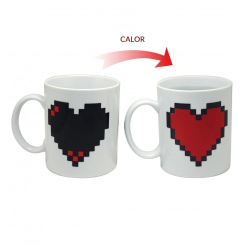 Taza Cambio Color Temperatura Corazón