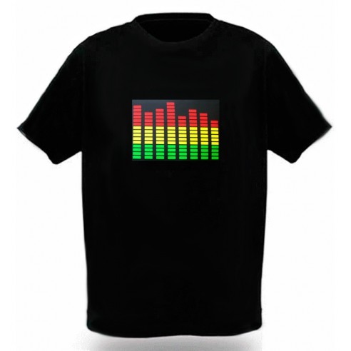 Camiseta Led Ecualizador Tricolor