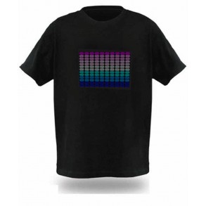 Camiseta Led Ecualizador Ecualiseta Panel Tonos Azules