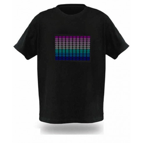 Camiseta Led Ecualizador Ecualiseta Panel Tonos Azules
